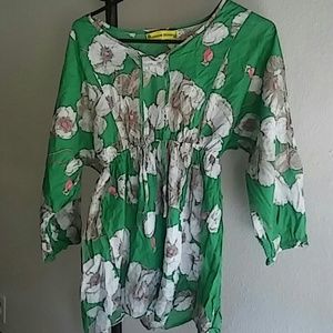 Printed see through woman's blouse